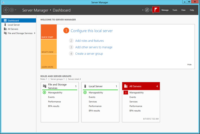 Windows Server Manager 2012